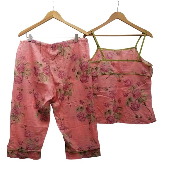 BedHead Other - BedHead Women 2 Piece Pajama Set Cami Top Semi Sheer Lightweight Cotton Sz SMALL